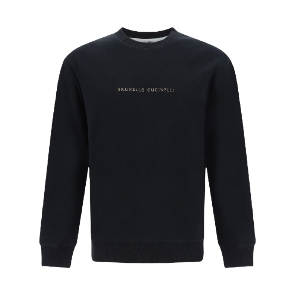 M0T353434-CLC80 Brunello Cucinelli Techno Cotton French Terry Sweatshirt with Embroidery Black
