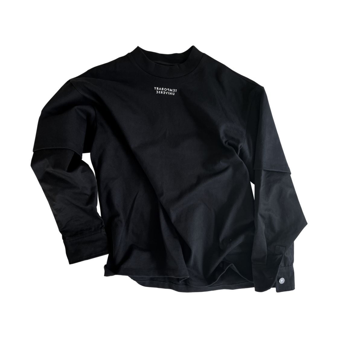 TU23TS3BL Temporary Universe Layered Sweatshirt