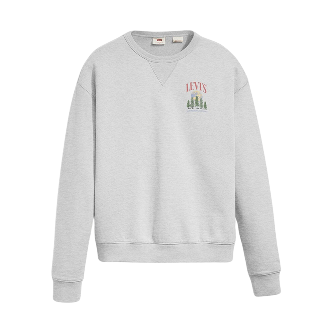 (W) 리바이스 그래픽 시그니처 크루넥 스웨트셔츠 헤더 그레이((W) Levi's Graphic Signature Crewneck Sweatshirt Heather Grey) - 1