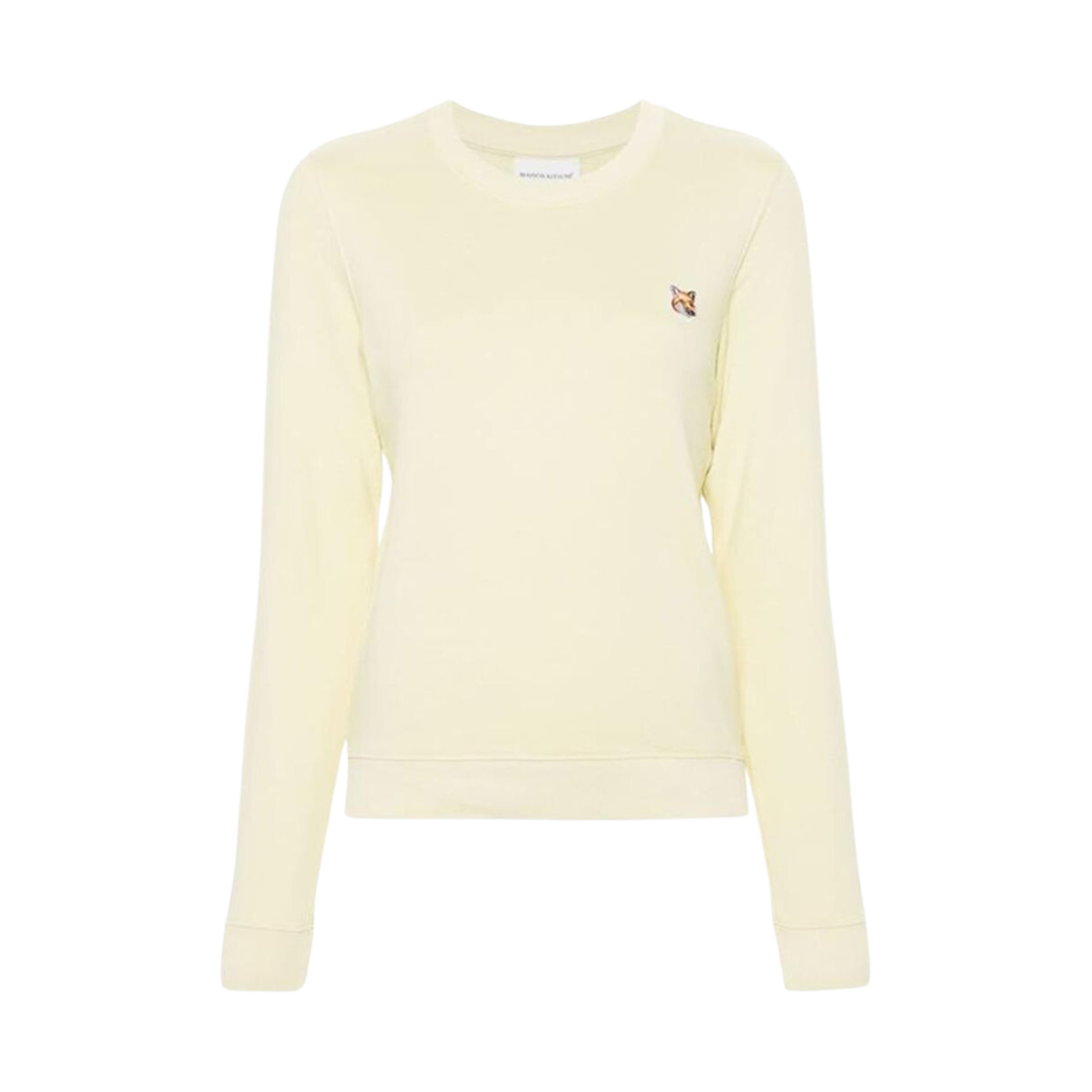 LW00302KM0001-P712 (W) Maison Kitsune Fox Head Patch Regular Sweatshirt Chalk Yellow