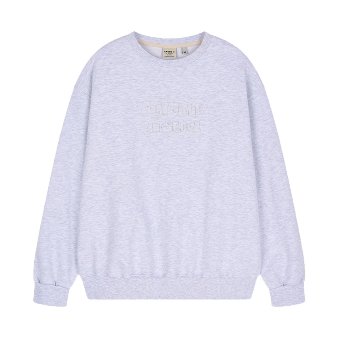 Soulu Sweatshirt L.Grey Melange Flatwave in Seoul Soulu Patchwork Sweatshirt Light Grey Melange