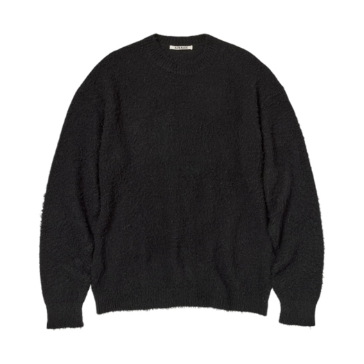 Auralee Brushed Wool Cashmere Silk Knit P/O Black