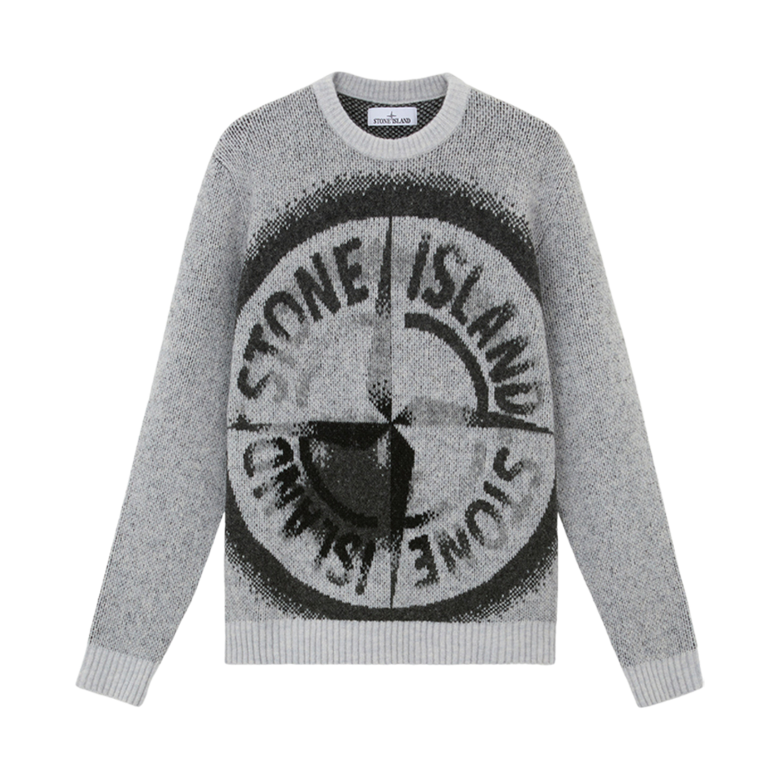 8115522D1-V0060 Stone Island 522D1 Gauzed Effect Wool Blend Loose Fit Crewneck Sweater Grey - 24FW
