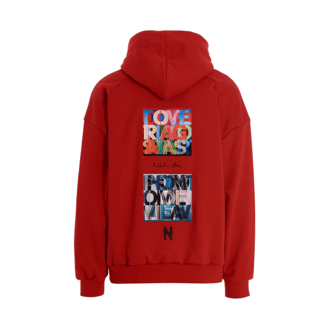 준지 x 니키 하레 루즈핏 그래픽 후드 레드 - 23SS