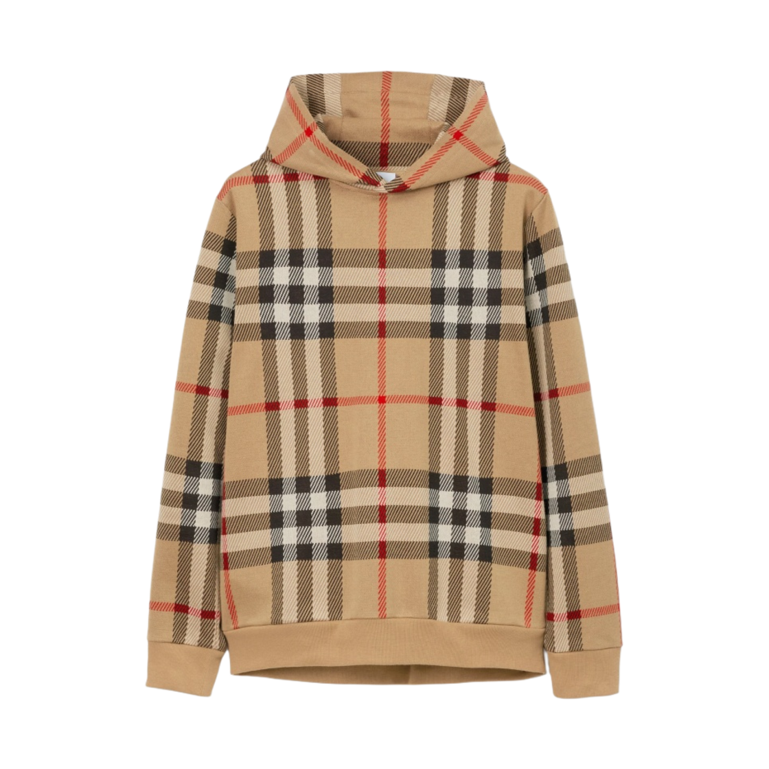 8072662 Burberry Check Cotton Jacquard Hoodie Archive Beige