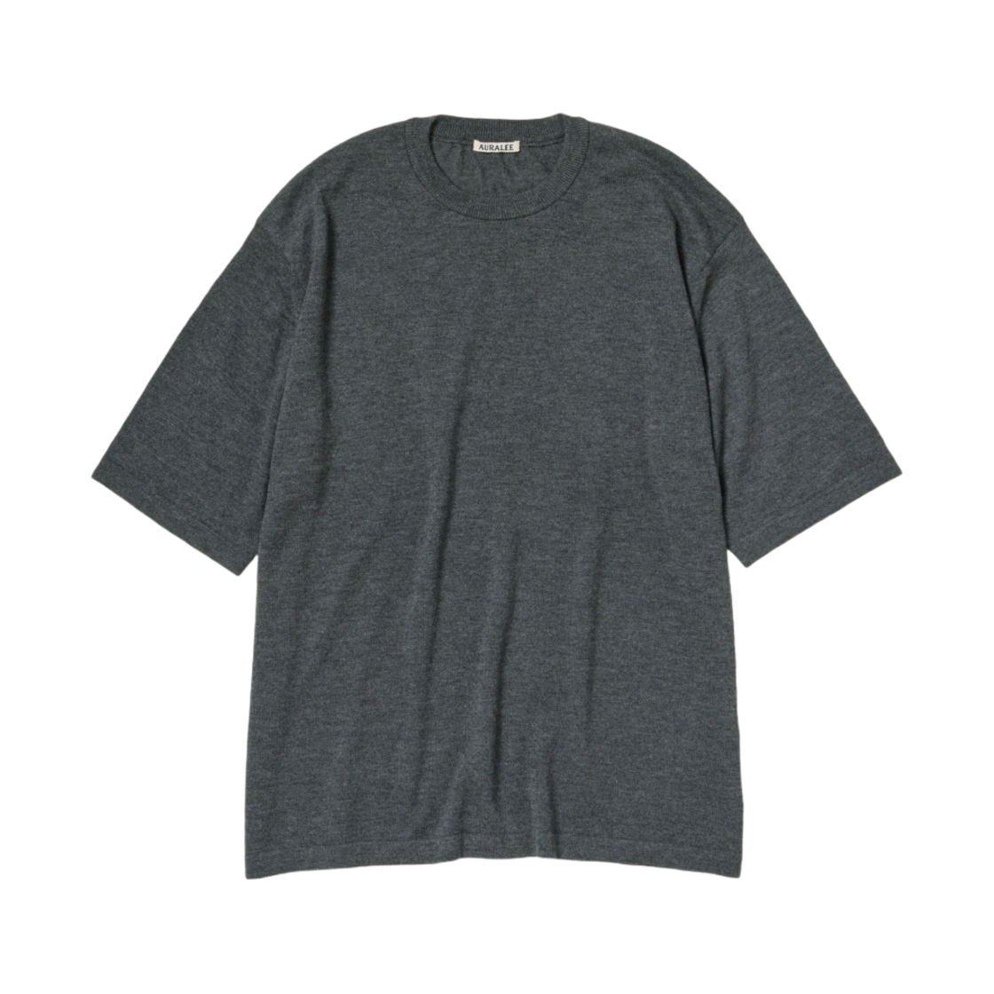 오라리 캐시미어 하드 트위스트 니트 티셔츠 탑 차콜 - 23SS(Auralee Cashmere Hard Twist Knit T-Shirt Top Charcoal - 23SS) - 1