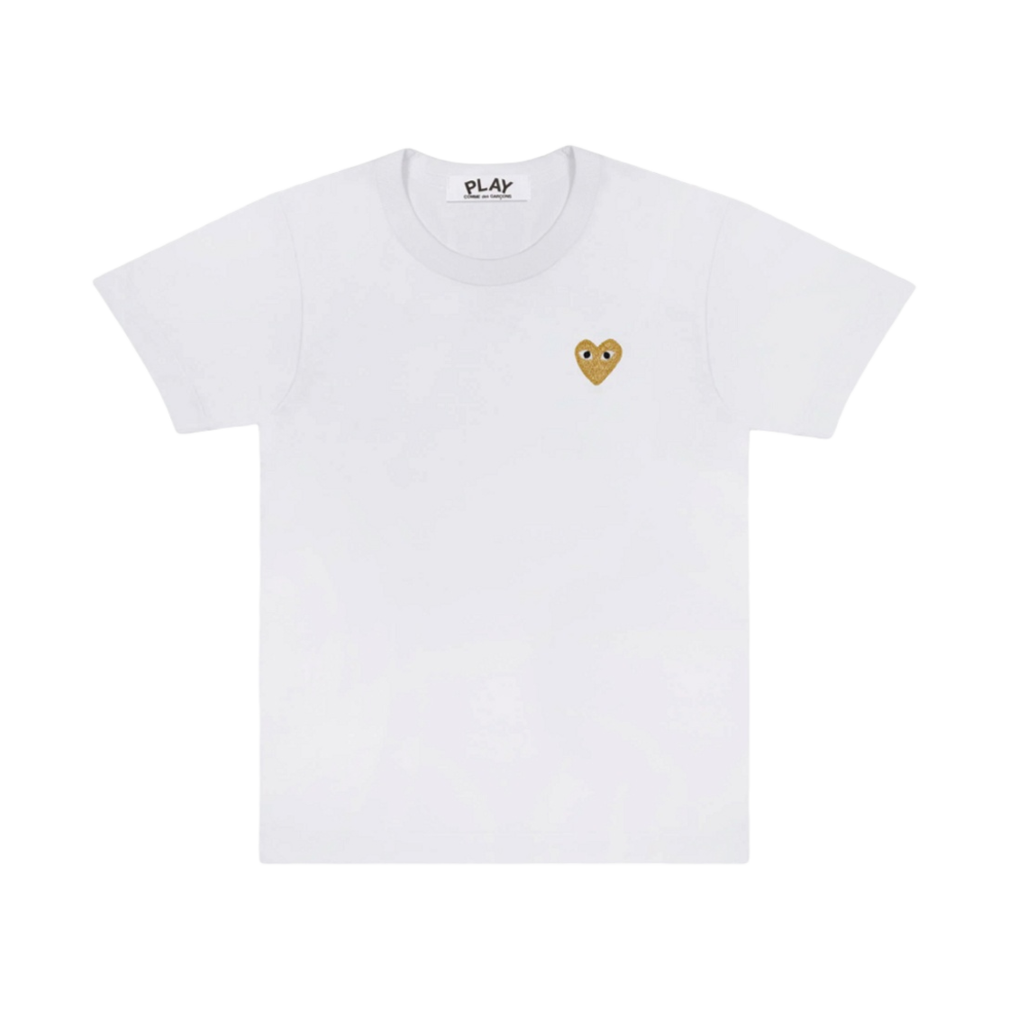 플레이 꼼데가르송 골드 하트 티셔츠 화이트(Play Comme des Garcons Gold Heart T-Shirt White)