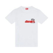 Diesel T-Diegor-L14 T-Shirt with Shiny Flocked Print White