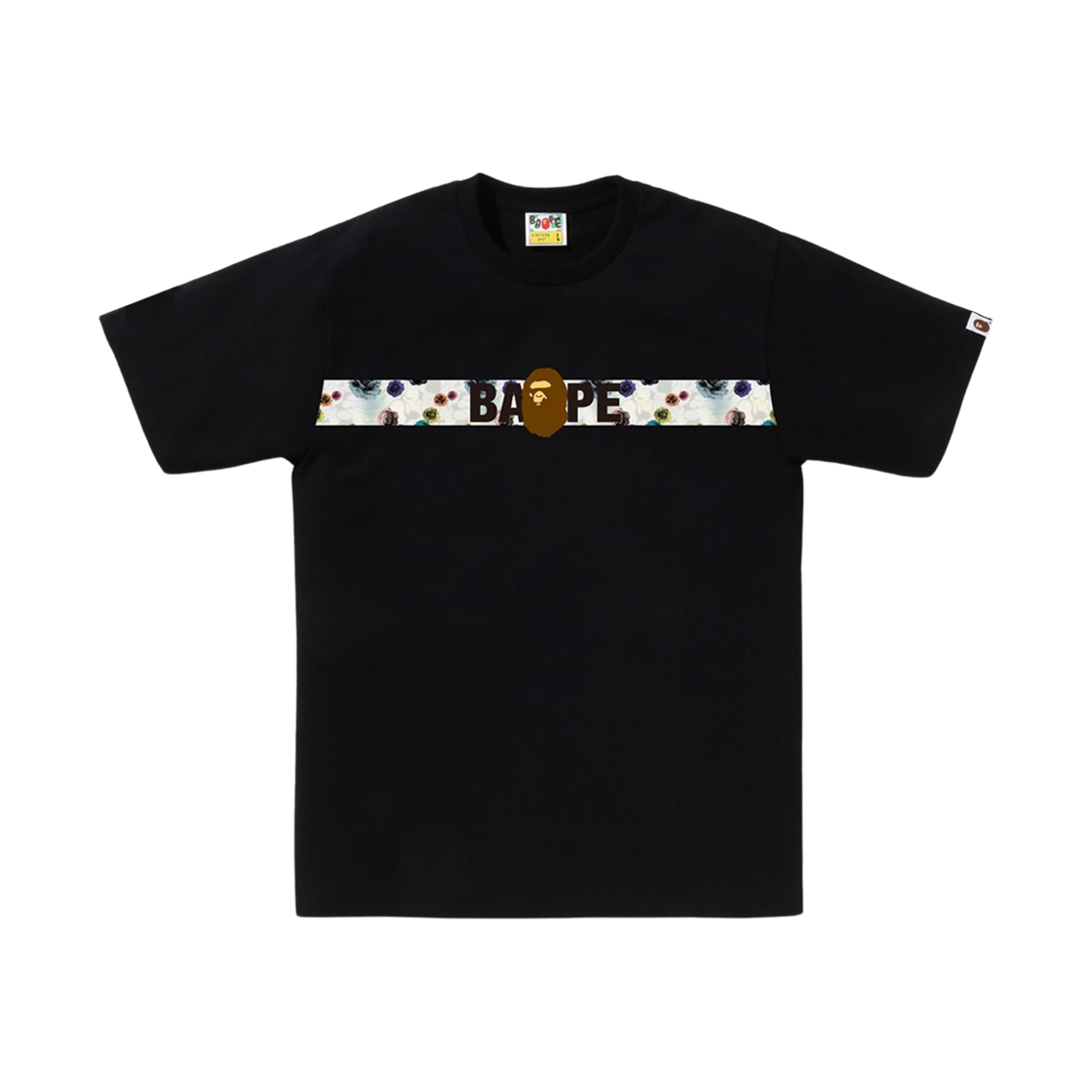 베이프 플로럴 카모 테이프 티셔츠 블랙(BAPE Floral Camo Tape T-Shirt Black) - 1