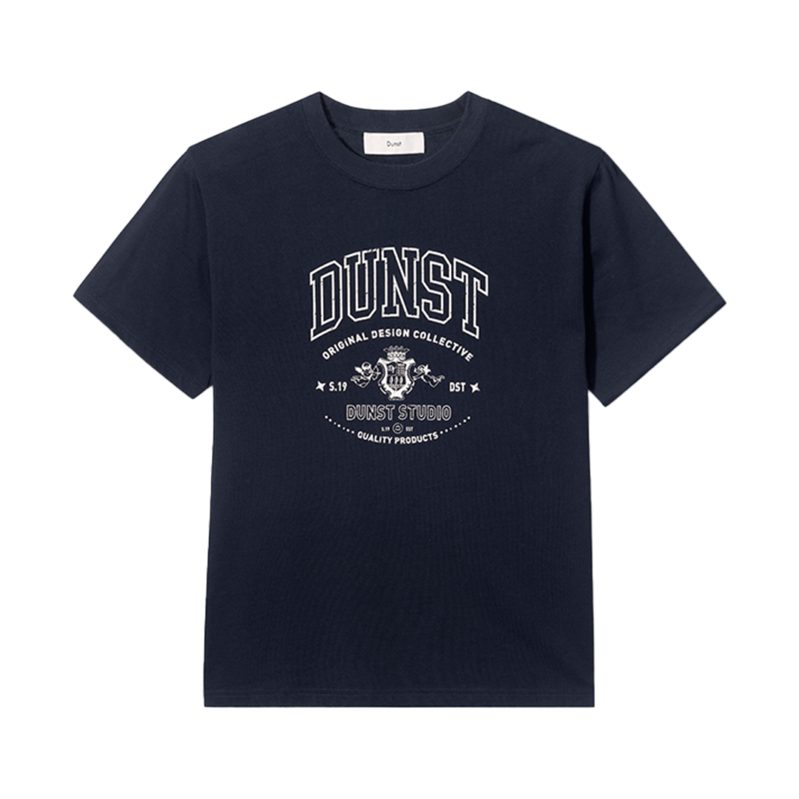 UDTS5B129N2_M_ Dunst Unisex Cupid Arch Logo T-Shirt French Navy