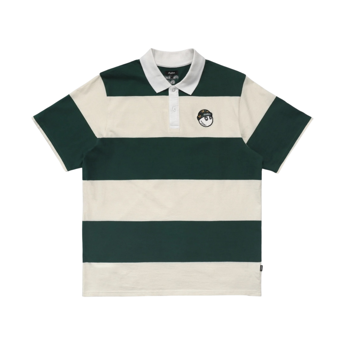 말본 골프 위즈 스트라이프 폴로 포레스트 크림(Malbon Golf Wiz Striped Polo Forest Cream) - 1