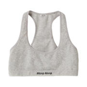Miu Miu Seamless Melange Racerback Crop Top Grey