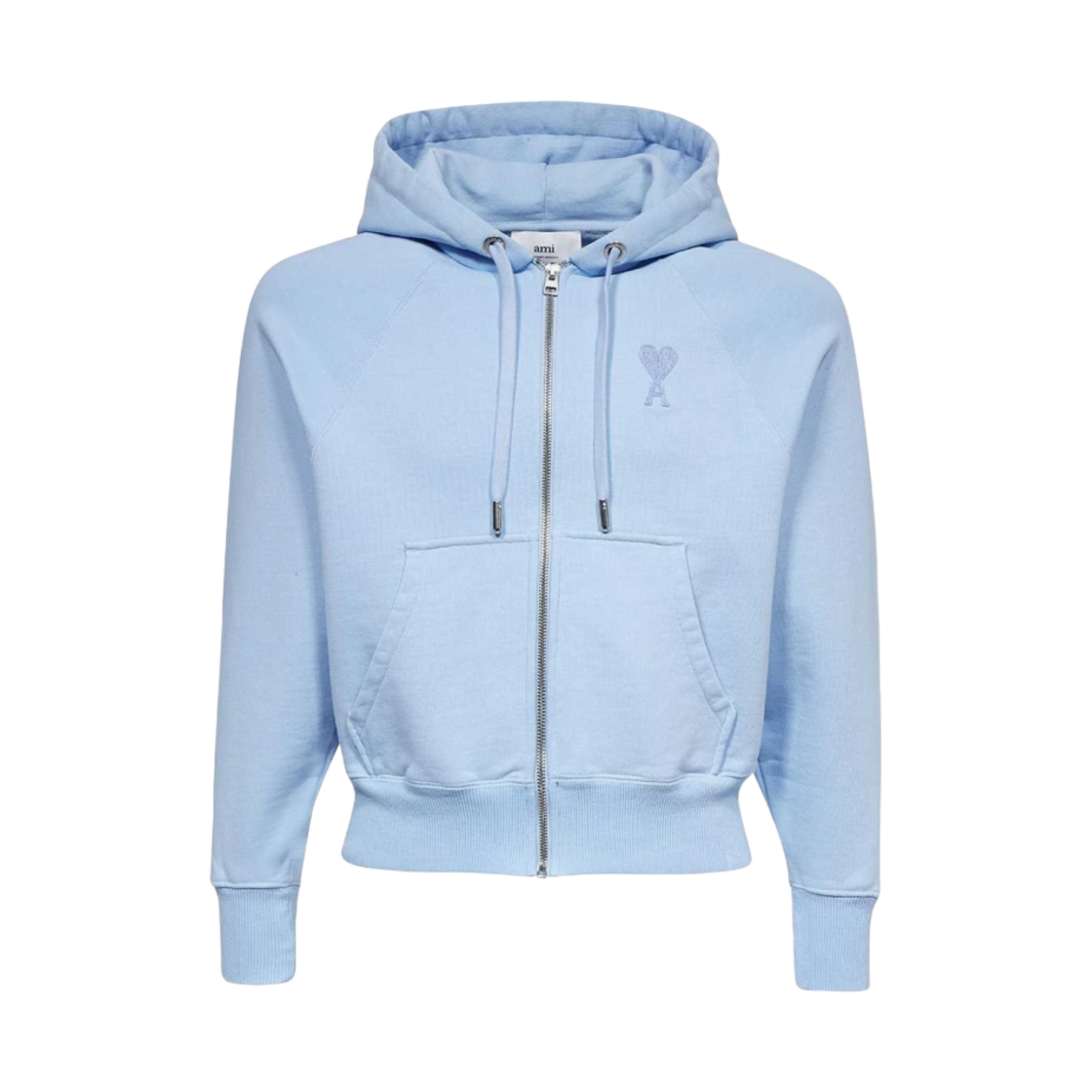 아미 스몰 하트 로고 후드 집업 스카이 블루(AMI de Coeur Zipped Hoodie Sky Blue) - 1