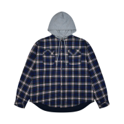 Project G/R Reversible Hoodie Check Shirts Navy