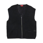 Supreme Dragon Zip Up Sweater Vest Black - 23SS