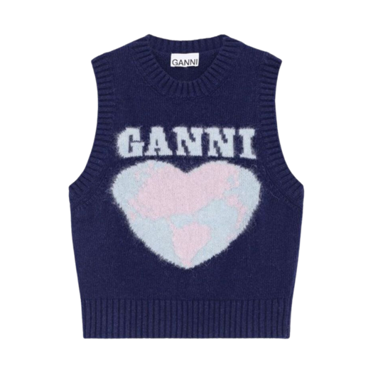 K2219-683 (W) Ganni Graphic Vest Sky Captain