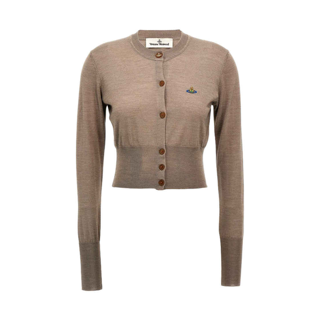 1803002U-Y001A-C403 (W) Vivienne Westwood Bea Cropped Cardigan Sand