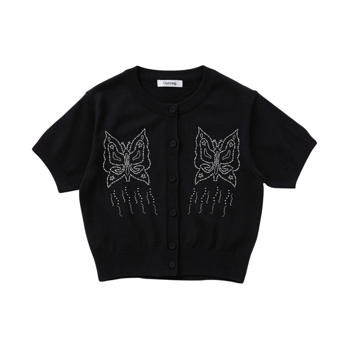 GY21KC01BK00 Gyeong Twinkle Short Sleeve Knit Cardigan Black