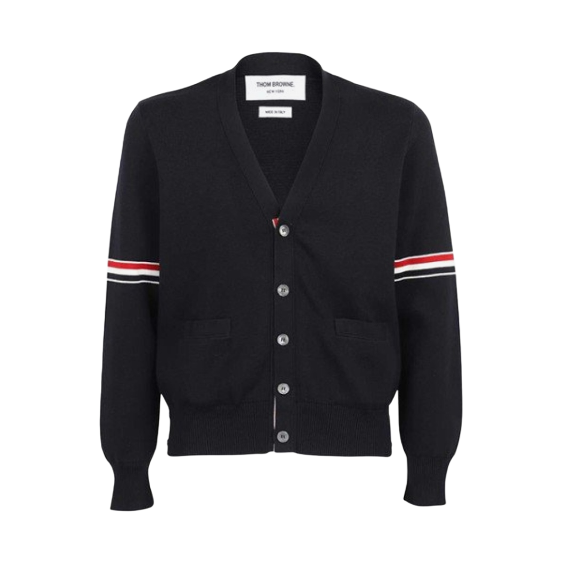 MKC310A-Y3007-415 Thom Browne Milano Stitch Armband Cardigan Navy - 대표 이미지 #1