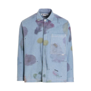 Sunnei Floral Printed Denim Shirt Light Wash