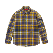 Supreme Old English Plaid Flannel Shirt Navy - 25SS