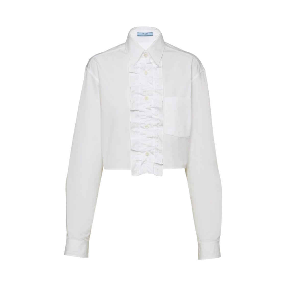 (W) 프라다 포플린 셔츠 화이트((W) Prada Poplin Shirt White) - 1
