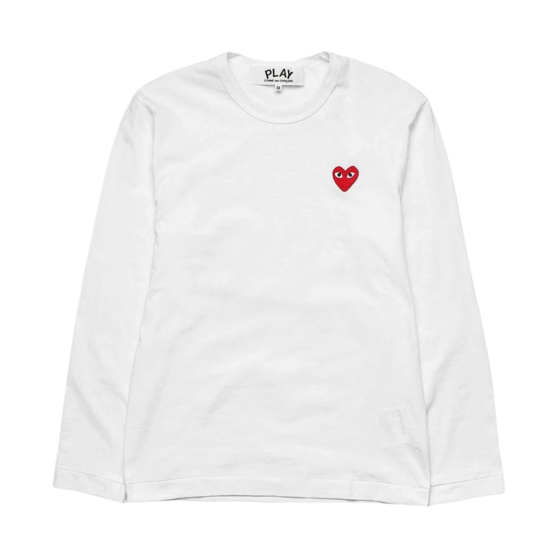 (W) 플레이 꼼데가르송 롱슬리브 티셔츠 화이트((W) Play Comme des Garcons LS T-Shirt White)