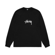 Stussy Small Stock LS T-Shirt Pigment Dyed Black