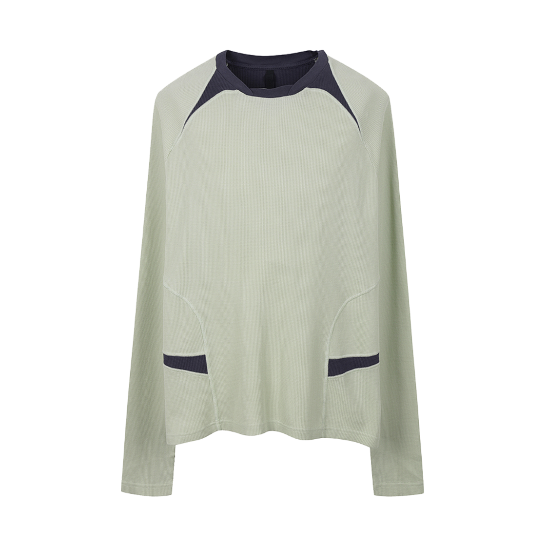 KM4DTSLJL04GN _J.L-A.L_ Waffle Facet Long Sleeve Green Slate - 24FW