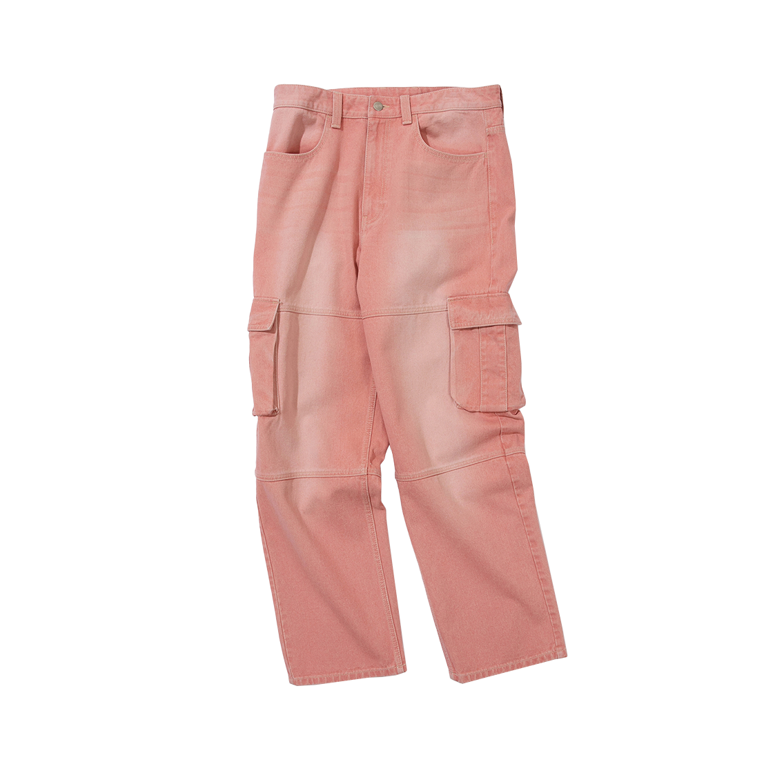 PD04PT2481PI Phyps Dept Denim Washed Cargo Pants Pink