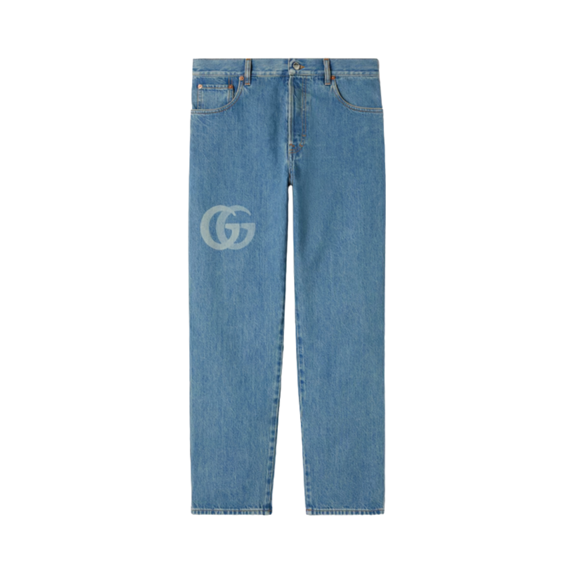 815642-XDC6W-4492 Gucci Double G Laser Denim Pants Blue