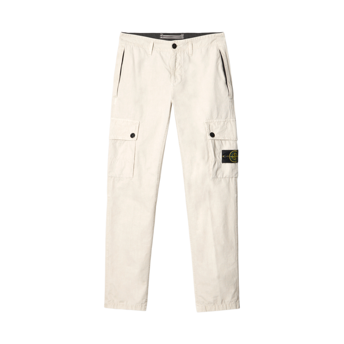 K1S1531003-03S00WA-V0195 Stone Island 3100303 Brushed Organic Cotton Canvas Old Effect Slim Fit Cargo Trousers with Zip Pockets Sand - 25SS