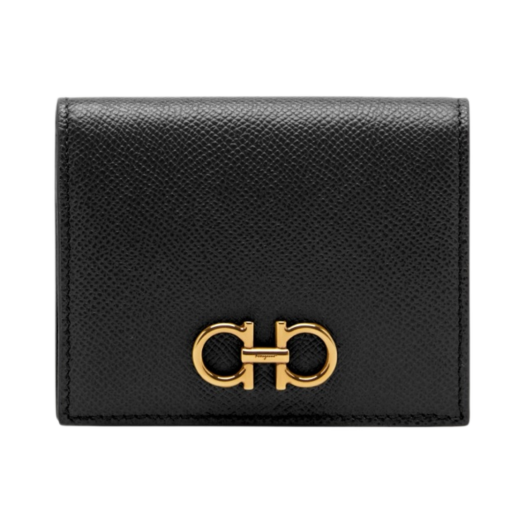 22D780-726512 Ferragamo Gancini Compact Wallet Black
