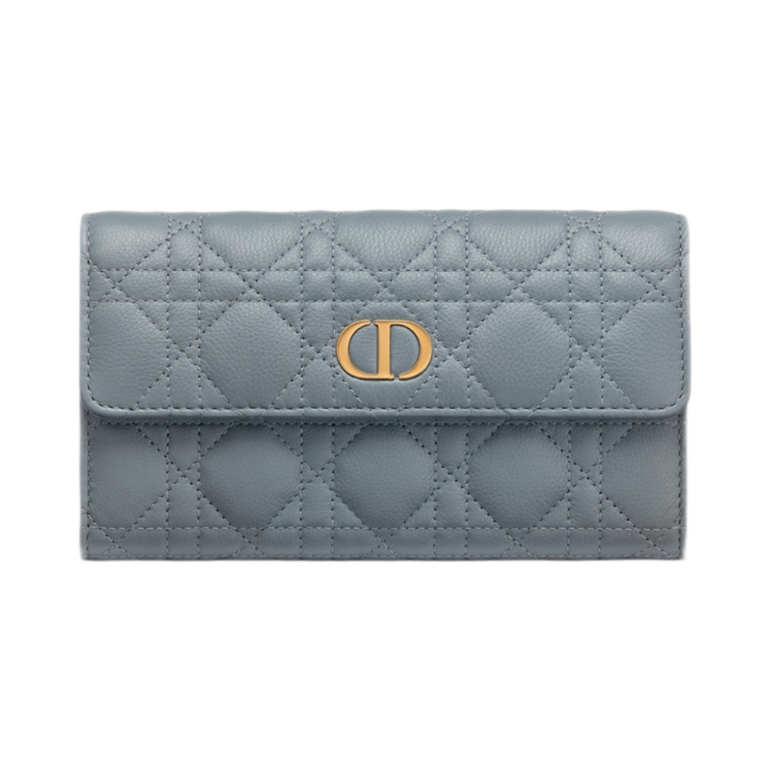 S5039UWHC-M81B Dior Caro Wallet Cloud Blue Supple Cannage Calfskin