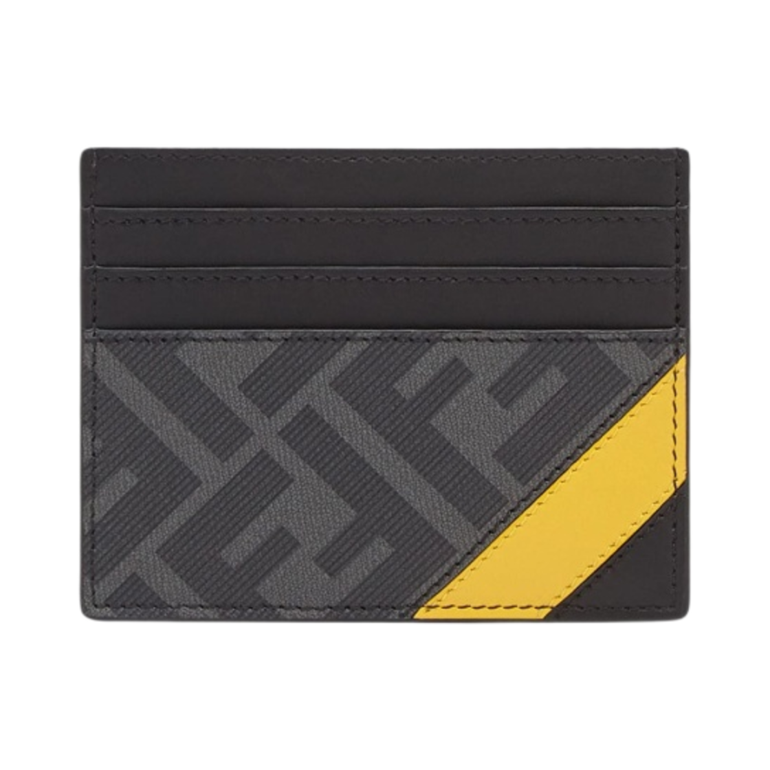 7M0164A9XSF0R2A Fendi FF Motif Fabric Card Holder Gray