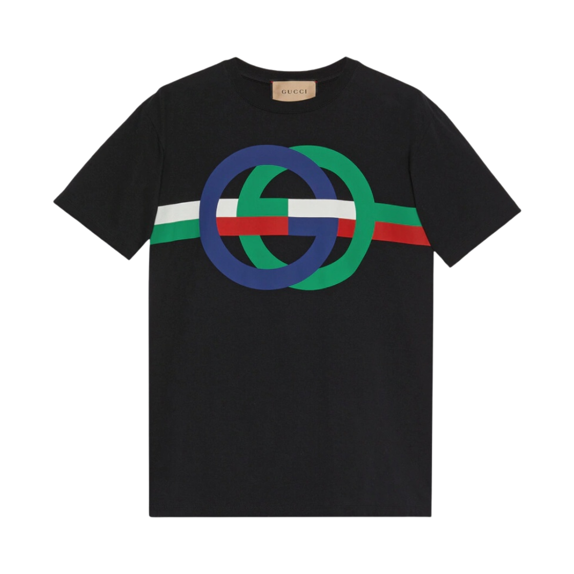 구찌 라운드 GG 프린트 코튼 티셔츠 블랙(Gucci Round GG Print Cotton T-Shirt Black) - 1