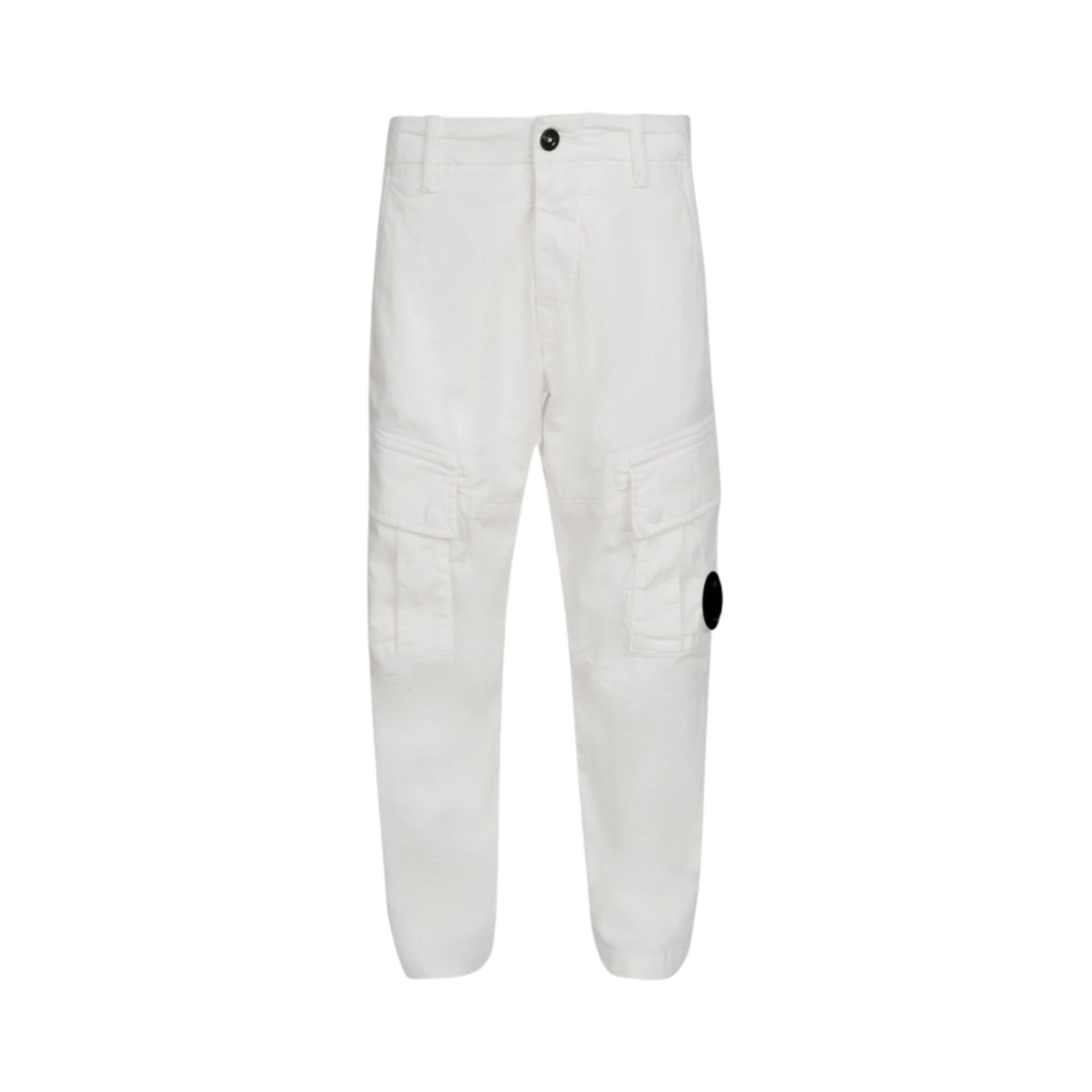 14CKPA070B005400G103 (Kids) C.P. Company U16 Stretch Gabardine Cargo Pants Gauze White - 23SS