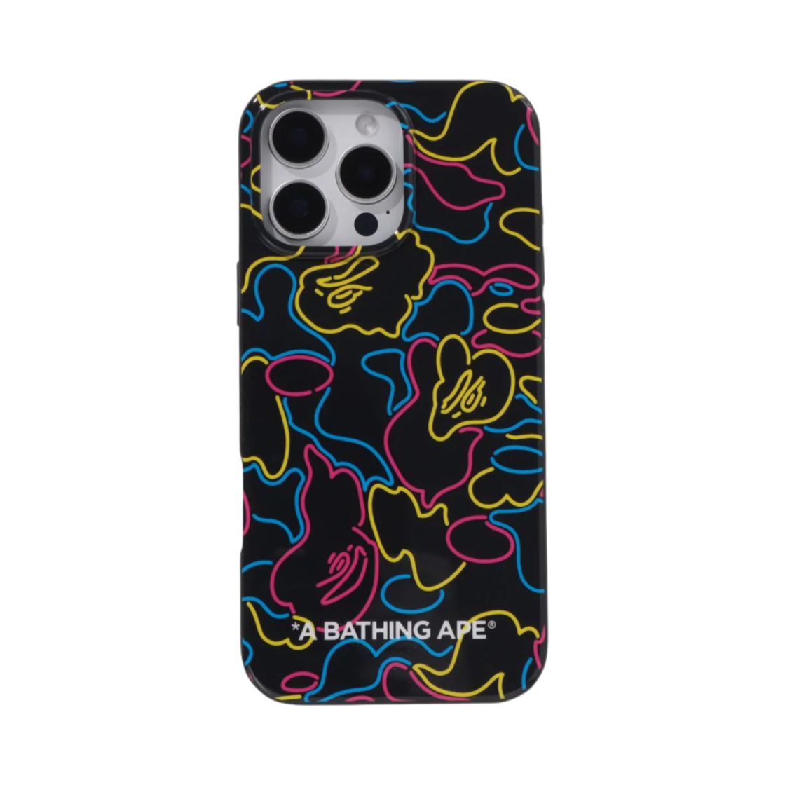 베이프 네온 카모 아이폰 16 프로 맥스 케이스 블랙(BAPE Neon Camo iPhone 16 Pro Max Case Black)