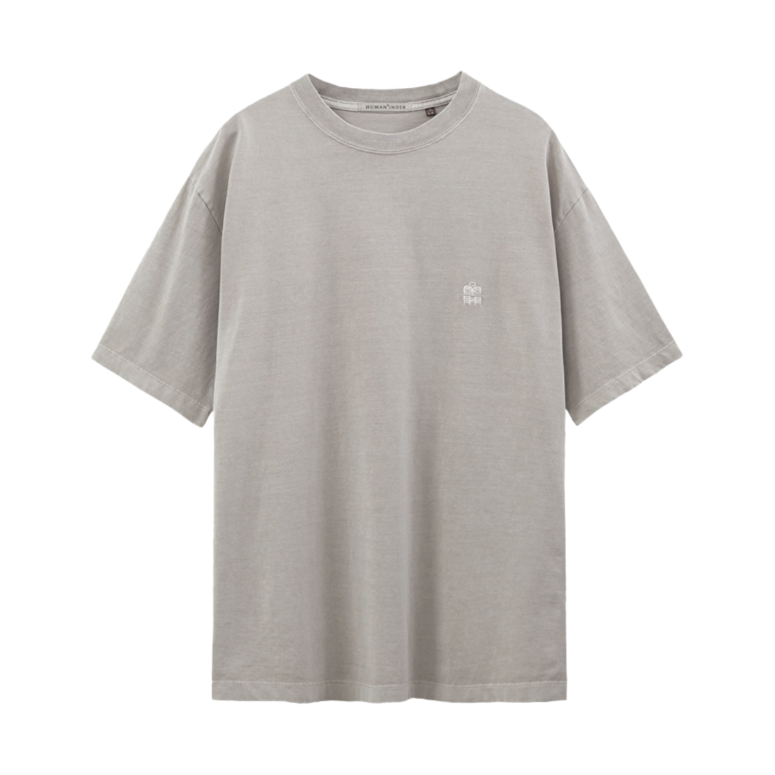 폴리테루 휴먼인덱스 휴먼 레귤러 1/2 티셔츠 다이드 에크루 그레이(Polyteru Human Index Human Regular 1/2 T-Shirt Dyed Ercu Gray)