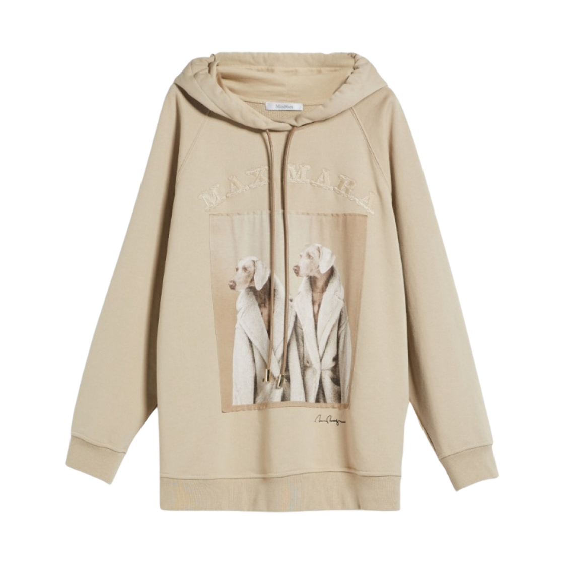 LILLO-003 (W) Max Mara Lillo Cotton Sweatshirt with Wegman Print Sand