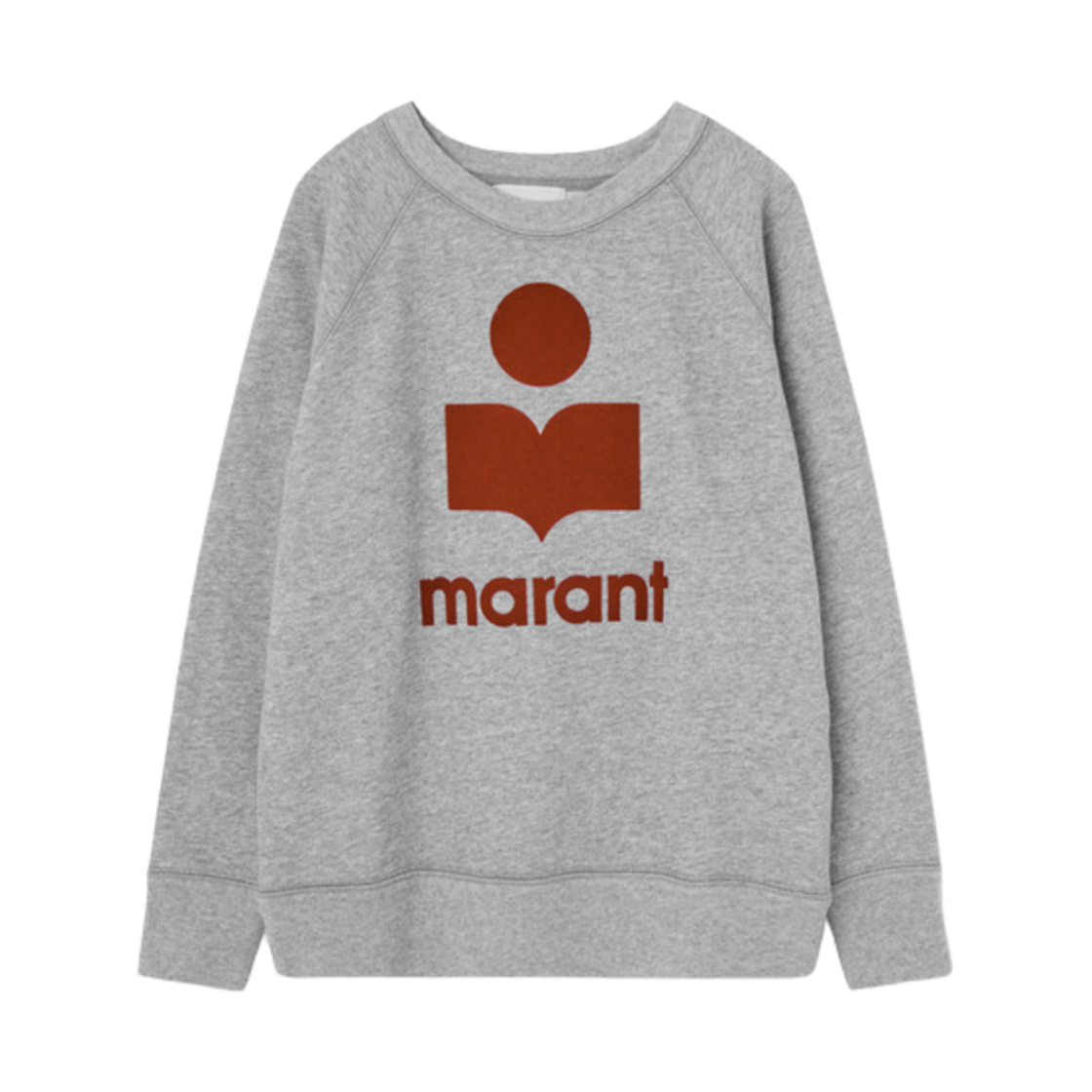 (W) 이자벨 마랑 로고 밀리니 코튼 스웨트셔츠 그레이 레드 - 25SS((W) Isabel Marant Millyny Cotton Sweatshirt with Logo Grey Red - 25SS) - 1