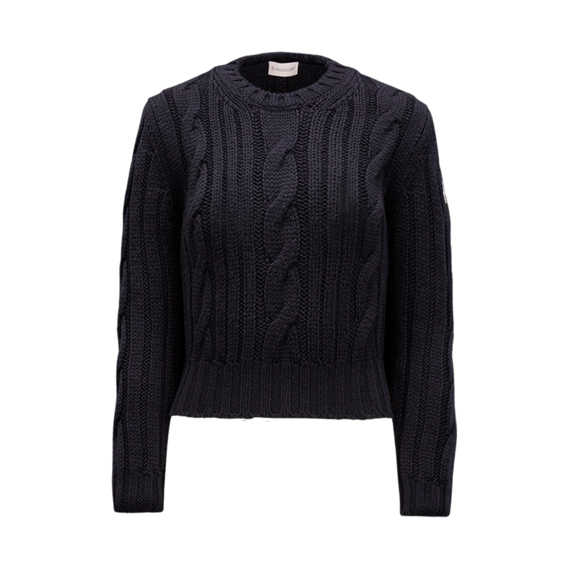 (W) 몽클레르 케이블 니트 울 점퍼 네이비 블루 - 23FW((W) Moncler Cable Knit Wool Jumper Navy Blue - 23FW) - 1