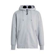 C.P. Company Diagonal Raised Fleece Goggle Hoodie Grey Melange - 23FW