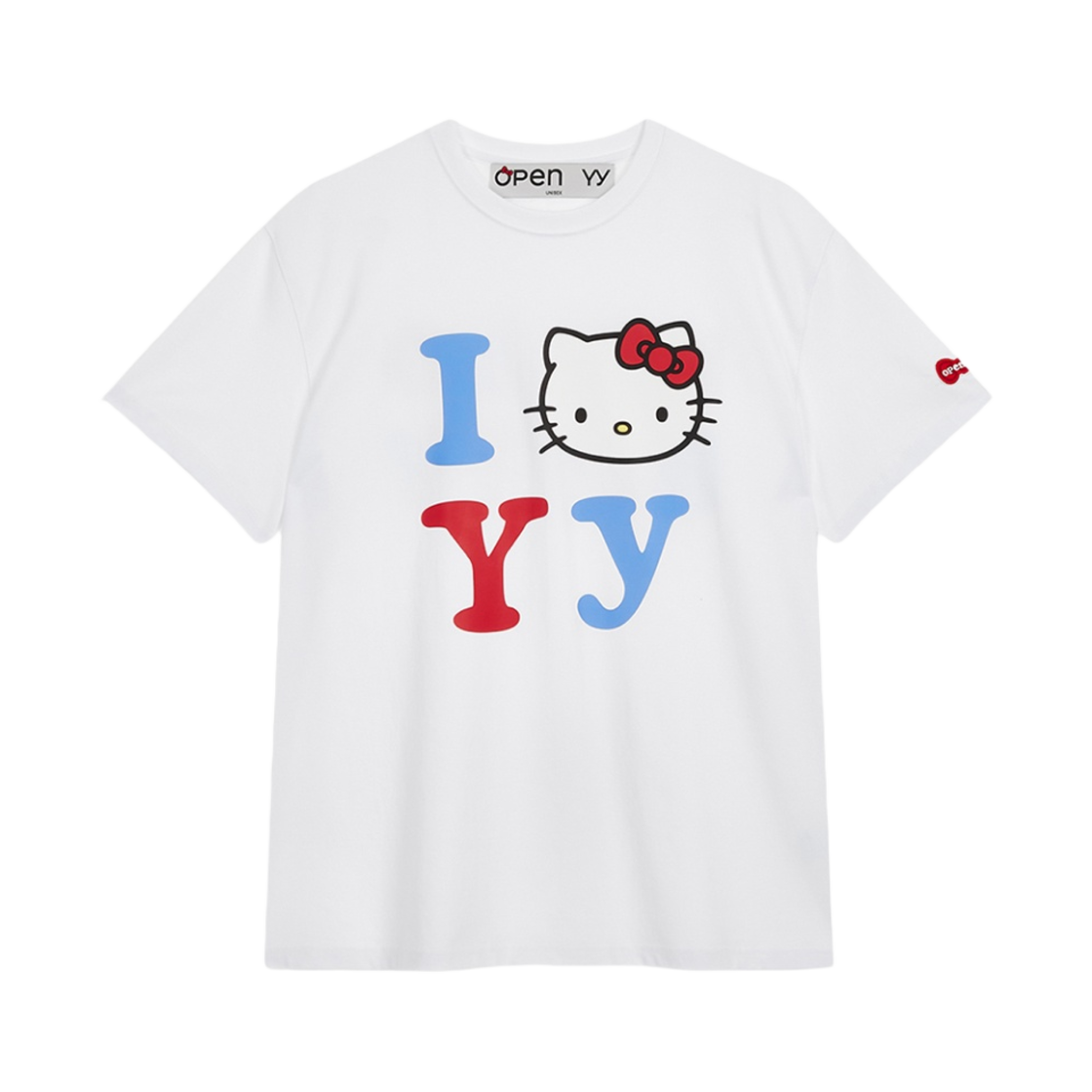 오픈 Yy x 헬로 키티 티셔츠 화이트(Open Yy x Hello Kitty T-Shirt White)