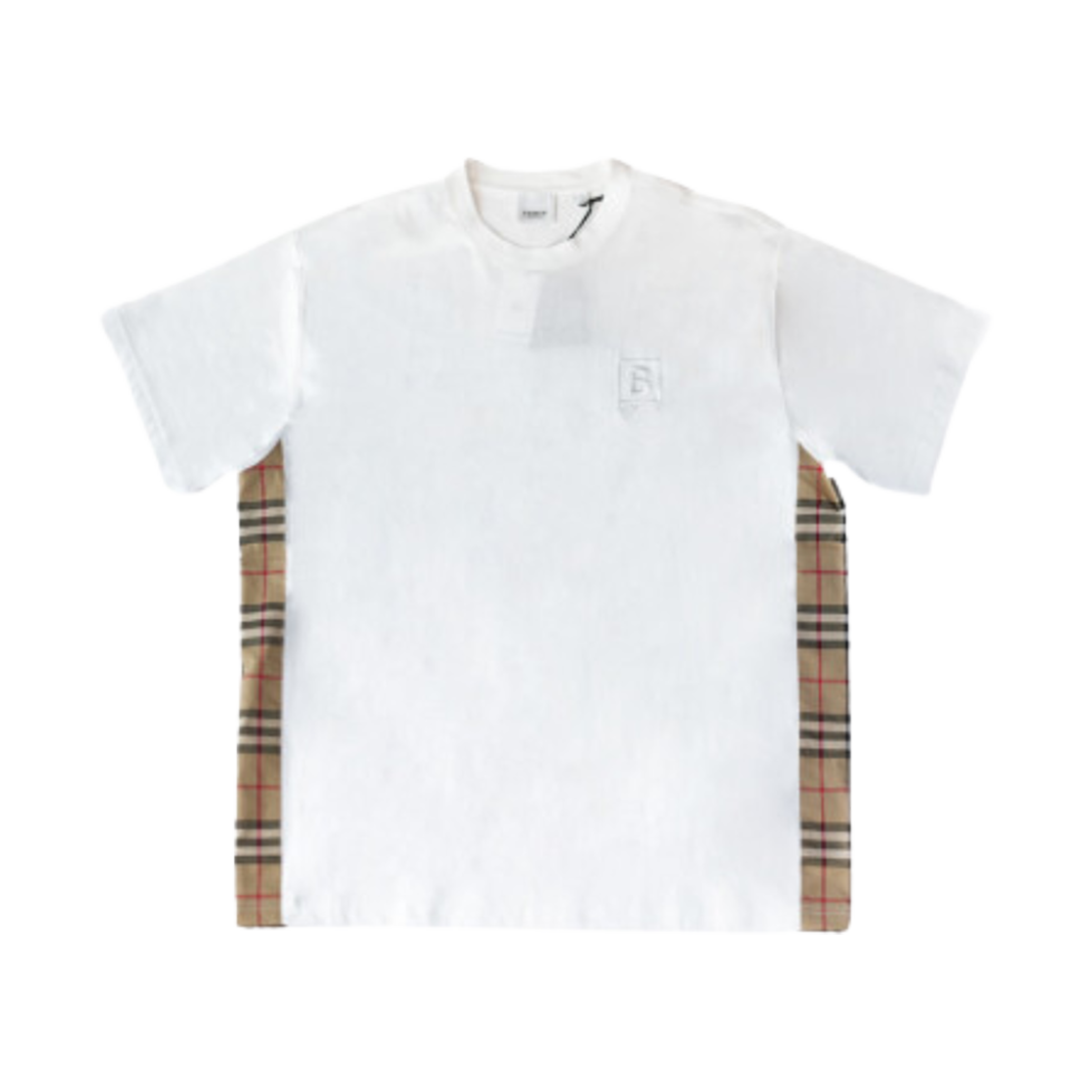8061553 (W) Burberry Check Point T-Shirt White
