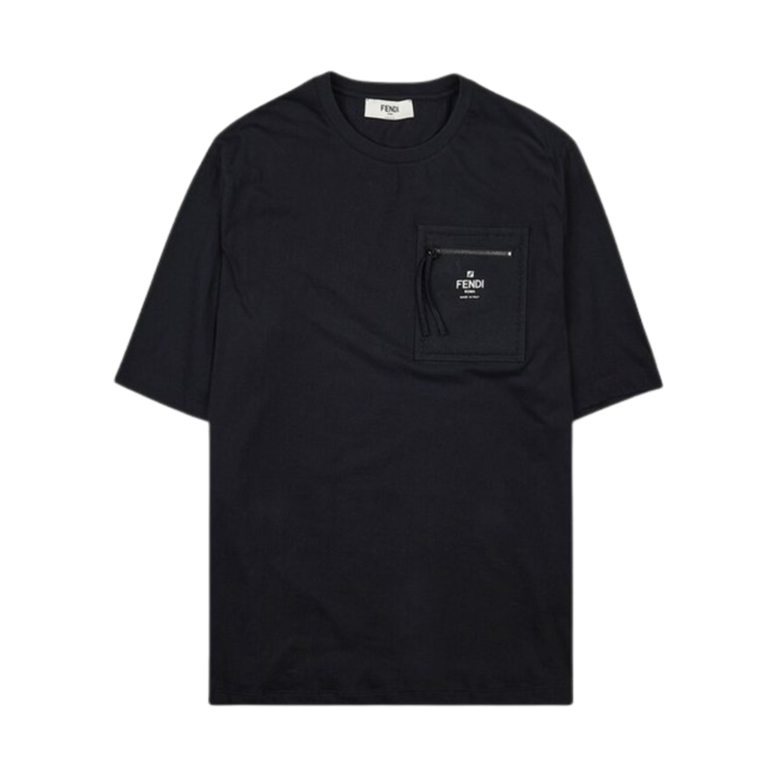 FS7934ANQSF0GME (W) Fendi Logo Zipper Pocket T-Shirt Black