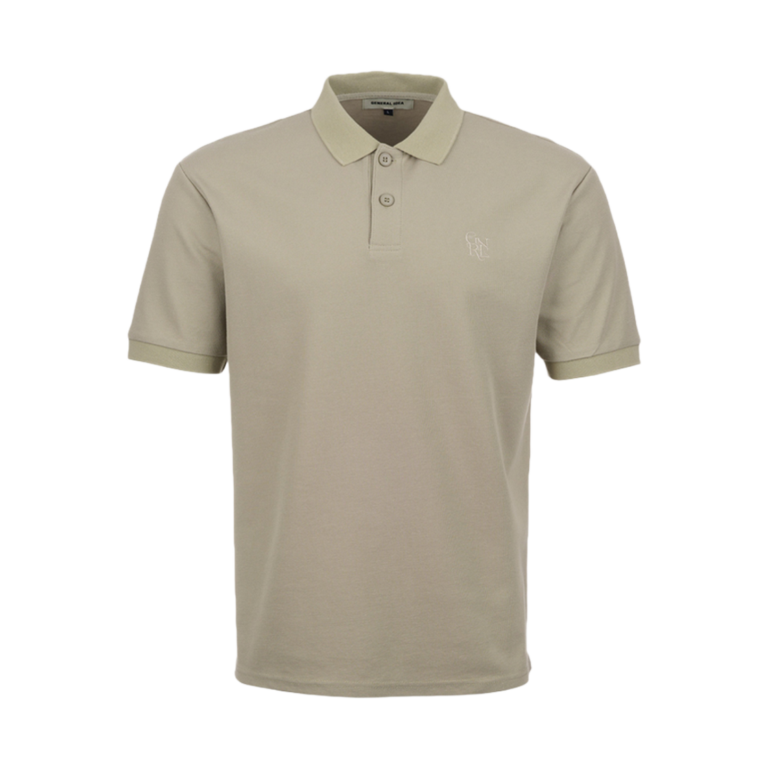 제너럴아이디어 유니섹스 솔리드 폴로 반팔 티셔츠 카키베이지