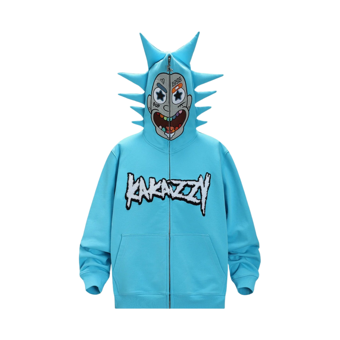 - Kakazzy Full Zip Hoodie Rick and Morty Rick Blue