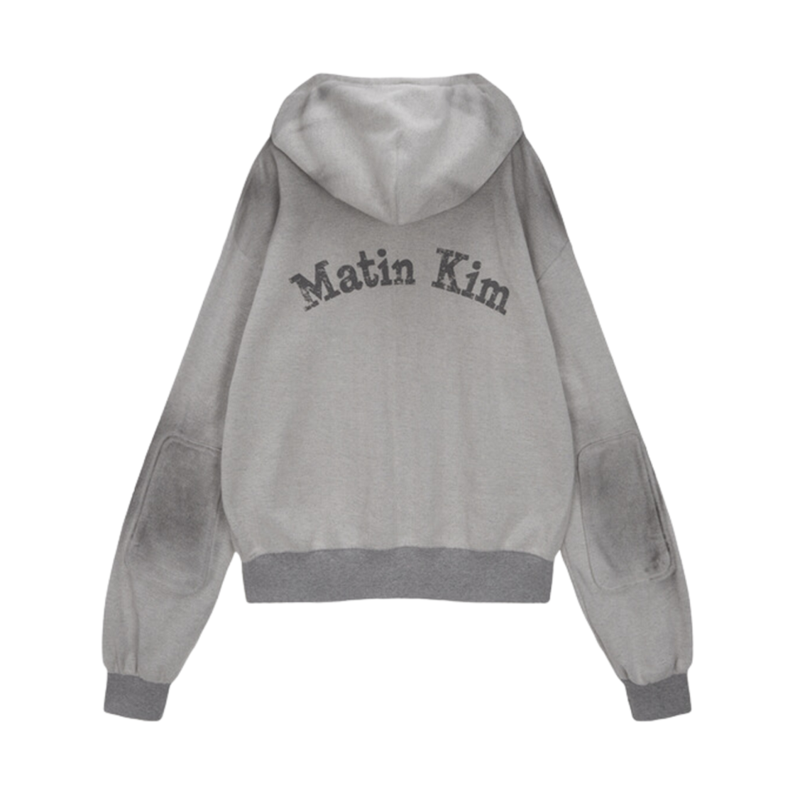마뗑킴 암 패치 포인트 후디 집업 라이트 그레이(Matin Kim Arm Patch Point Hoody Zip Up Light Grey) - 2