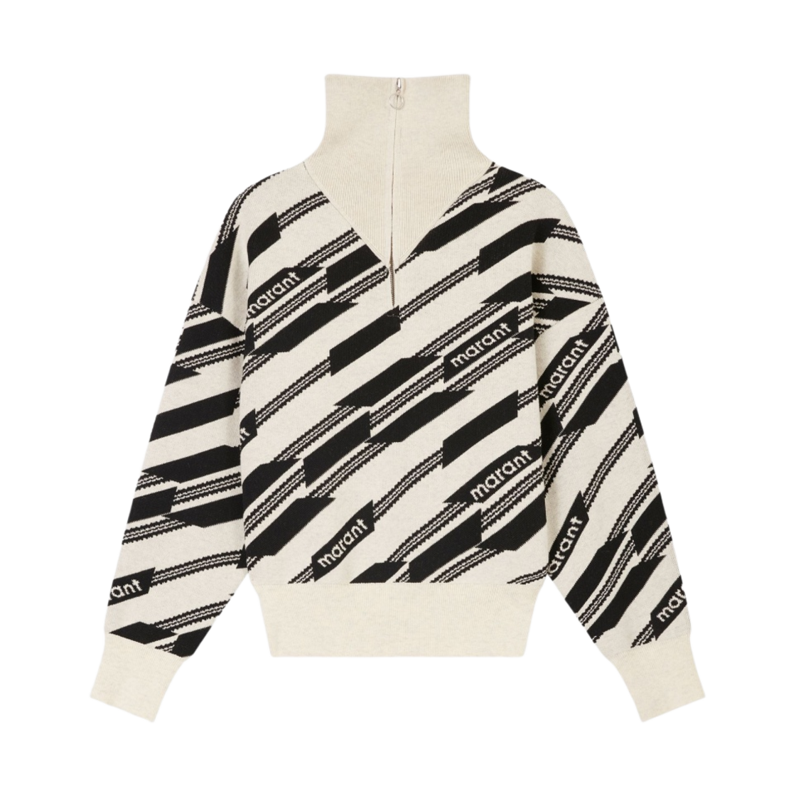 PU1776-22P067E-ECBK (W) Isabel Marant Edison Logo Sweater Ecru Black - 22SS